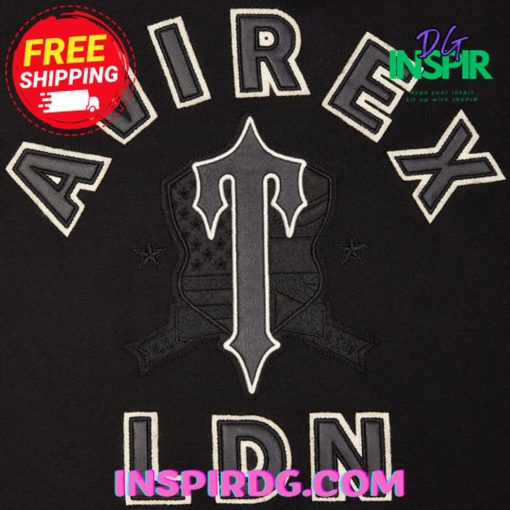 TRAPSTAR X AVIREX HOODIE  BLACK