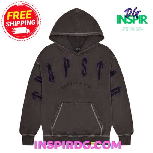 TRAPSTAR X COUGH SYRUP IRONGATE ARCH HOODIE  BLACK ENZYME