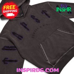 TRAPSTAR X COUGH SYRUP IRONGATE ARCH HOODIE BLACK ENZYME