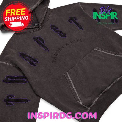 TRAPSTAR X COUGH SYRUP IRONGATE ARCH HOODIE  BLACK ENZYME