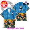 Ford Mustang Vintage Pacific Legend Sunset Blue Hawaiian Shirt