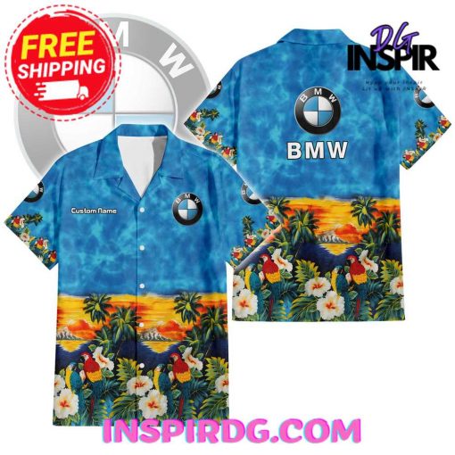 BMW Vintage Pacific Legend Sunset Blue Hawaiian Shirt