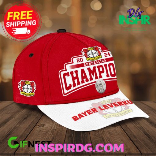Bayer Leverkusen Bundesliga Champions 2024 Red White Cap