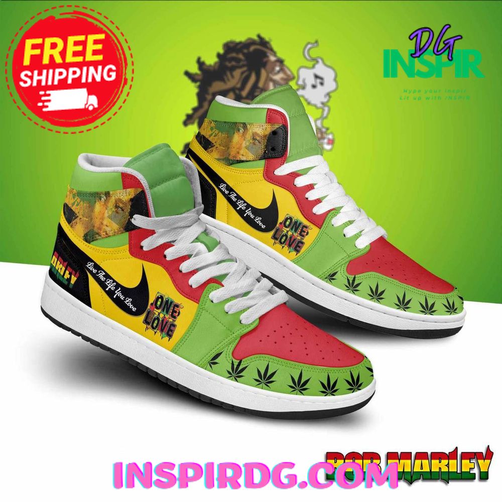 Bob Marley One Love Live The Life You Love Air Jordan 1 High Top InspirDG