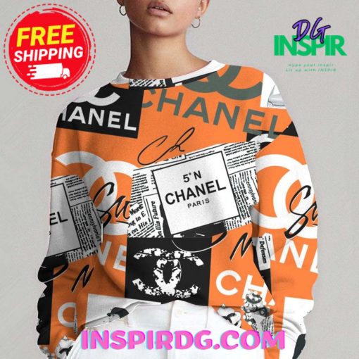 Chanel Limited Editon Orange Chic Camo Fusion Sweatshirt