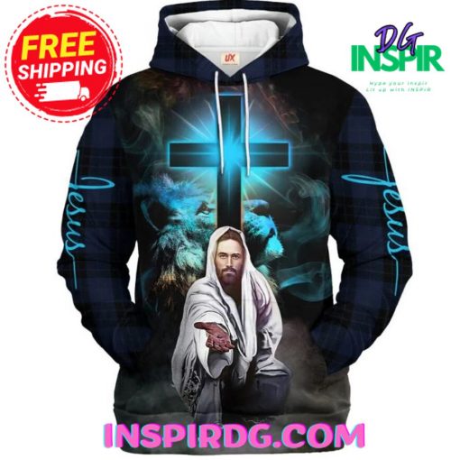 Christian Jesus Lion Cross All Over Print 3D Hoodies