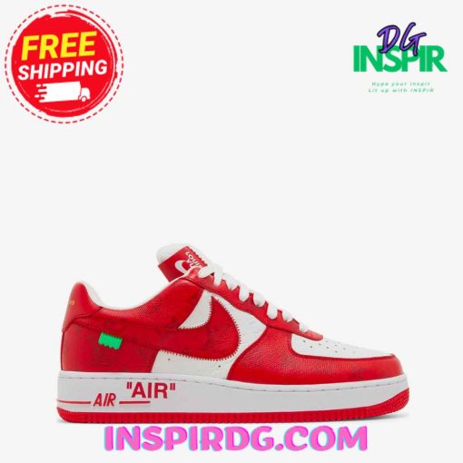 LOUIS VUITTON X NIKE AIR FORCE 1 LOW WHITE RED