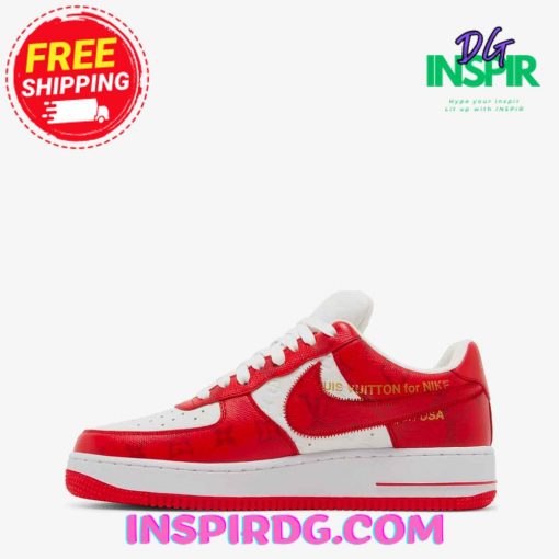 LOUIS VUITTON X NIKE AIR FORCE 1 LOW WHITE RED