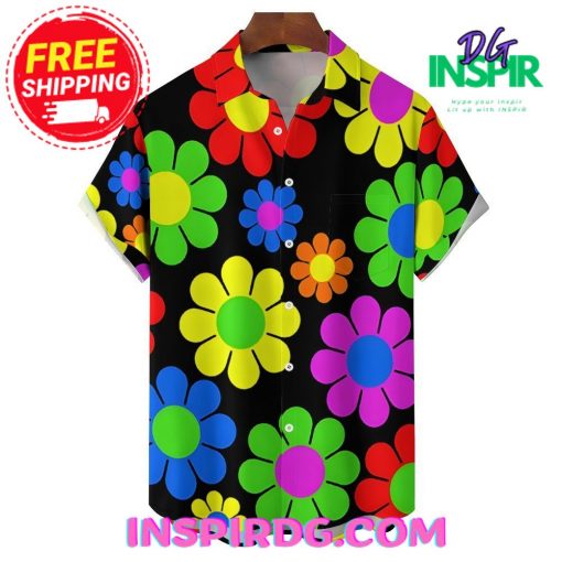 Colorful Daisy Pattern Hawaiian Shirt