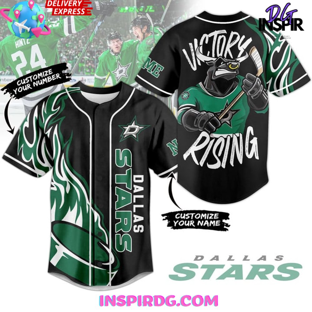 Dallas Stars Victory Rising Custom Name Baseball Jersey InspirDG