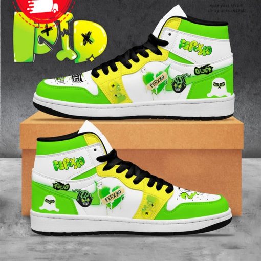 Feid FERXXO Fan Green Design White Lace Air Jordan 1 Shoes