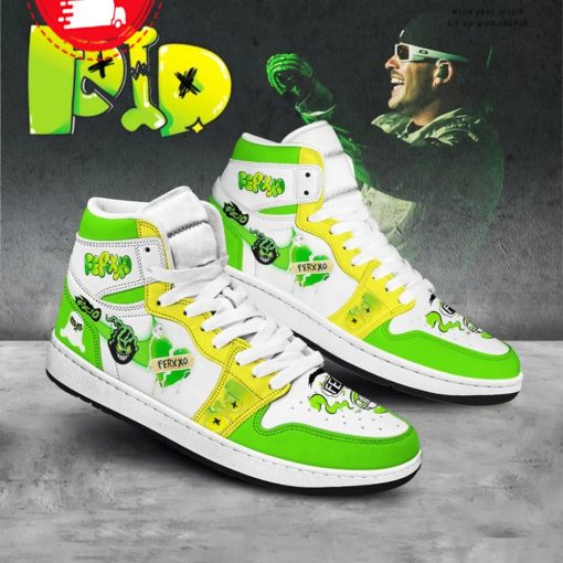 Feid FERXXO Fan Green Design White Lace Air Jordan 1 Shoes