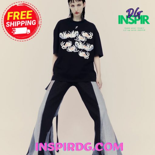 Florania Flowers Black T-Shirt
