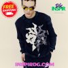 Florania Regular Fit Mesh Printed Blue Sweatshirt