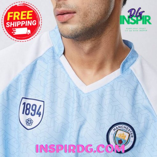 Haaland 9 Blue  White Manchester city Oversized T-Shirt