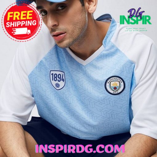 Haaland 9 Blue  White Manchester city Oversized T-Shirt