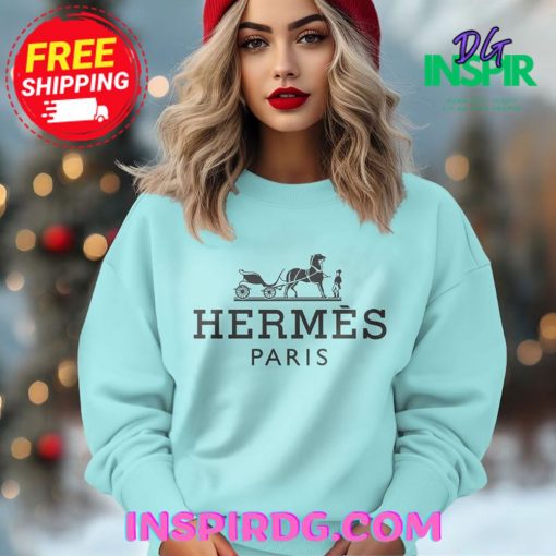 Hermes Paris Blue Basic Sweater