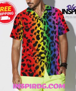 HyperFavor Leopard Skin With Rainbow Color LGBT Hawaiian Shirt