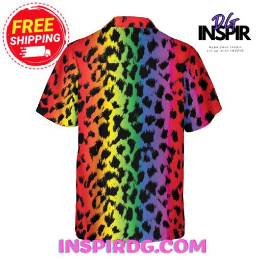 HyperFavor Leopard Skin With Rainbow Color LGBT Hawaiian Shirt