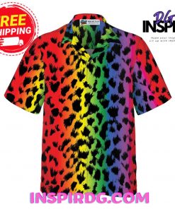 HyperFavor Leopard Skin With Rainbow Color LGBT Hawaiian Shirt