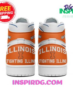 Illinois Fighting Illini Go Illini Orange Air Jordan 1 High Top