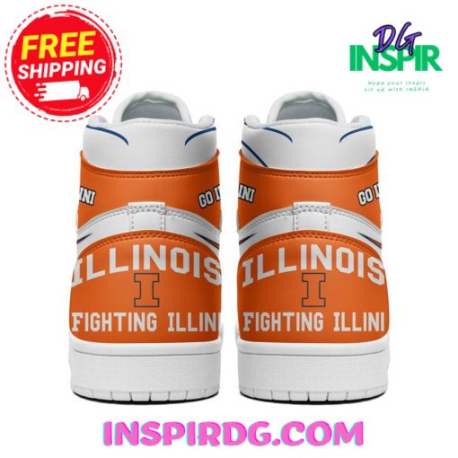 Illinois Fighting Illini Go Illini Orange Air Jordan 1 High Top