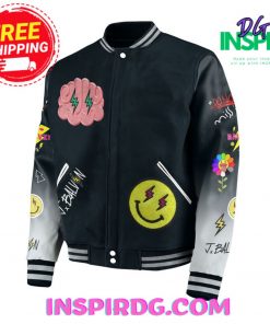 J Balvin Smile 2024 Black Baseball Jacket