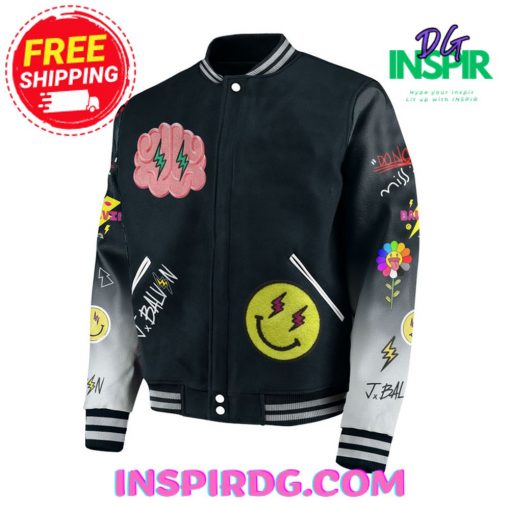 J Balvin Smile 2024 Black Baseball Jacket