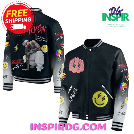 J Balvin Smile 2024 Black Baseball Jacket