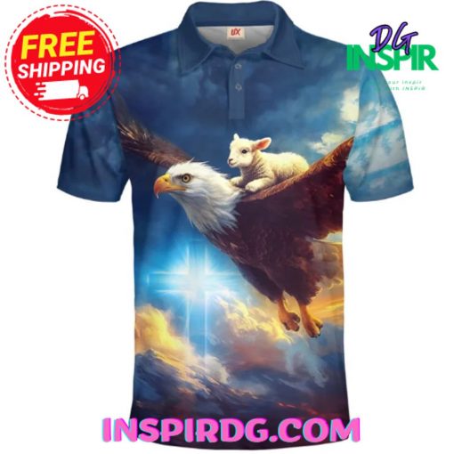 Jesus Eagle Lamp Soar On Wings Like Eagle Polo Shirt