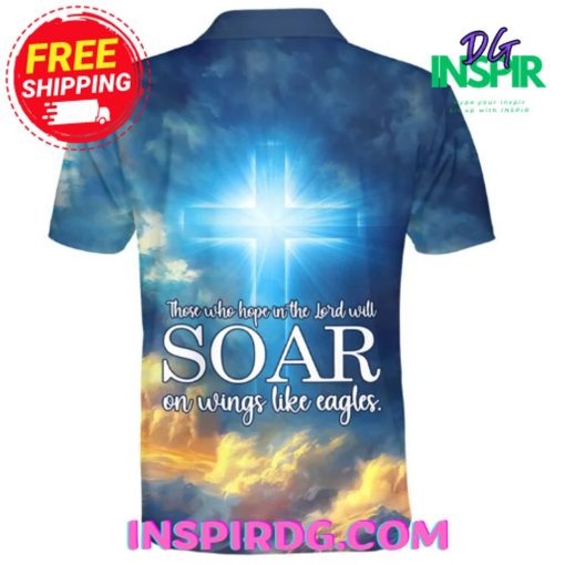 Jesus Eagle Lamp Soar On Wings Like Eagle Polo Shirt