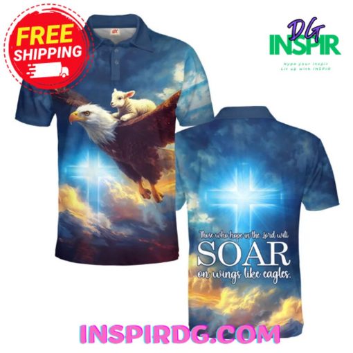 Jesus Eagle Lamp Soar On Wings Like Eagle Polo Shirt