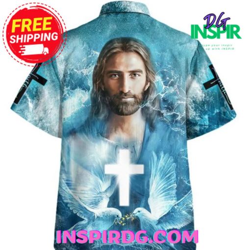 Jesus Eagle One Nation Under God American Hawaiian Shirt