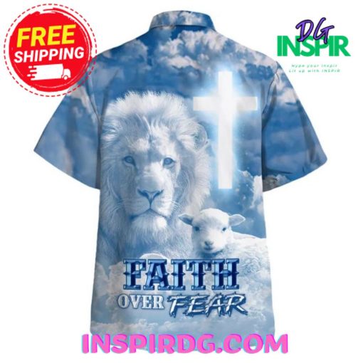 Jesus Faith Over Fear BlueDream Hawaiian Shirt