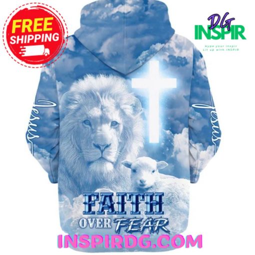 Jesus Faith Over Fear BlueDream Hoodie