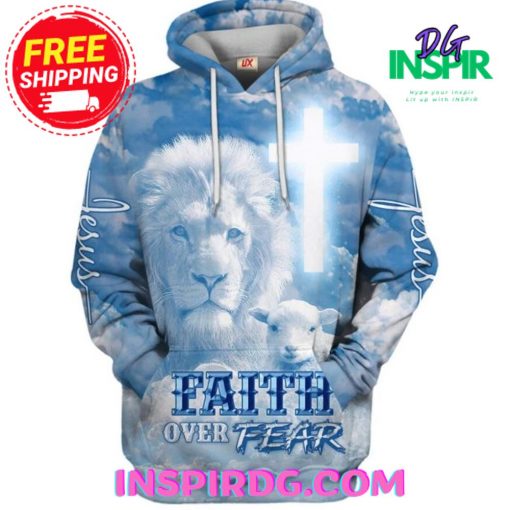 Jesus Faith Over Fear BlueDream Hoodie