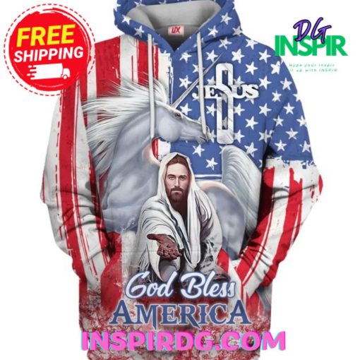 Jesus God Bless America Hoodie