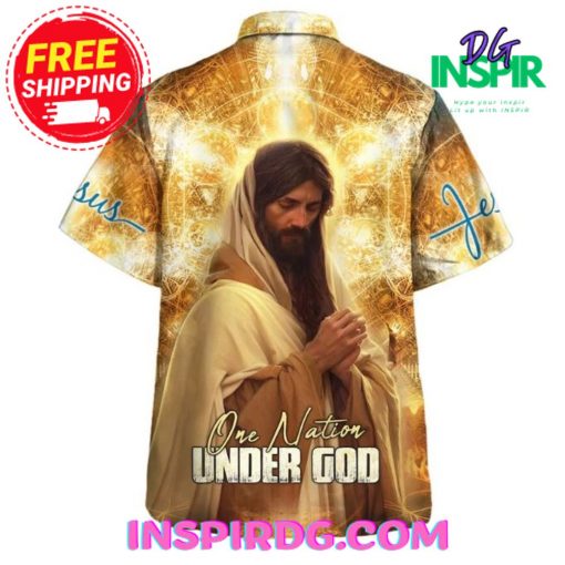 Jesus Gold One Nation Under God Hawaiin Shirt