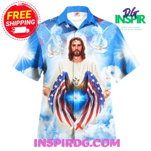Jesus Healing One Nation Under God American Hawaiian Shirt