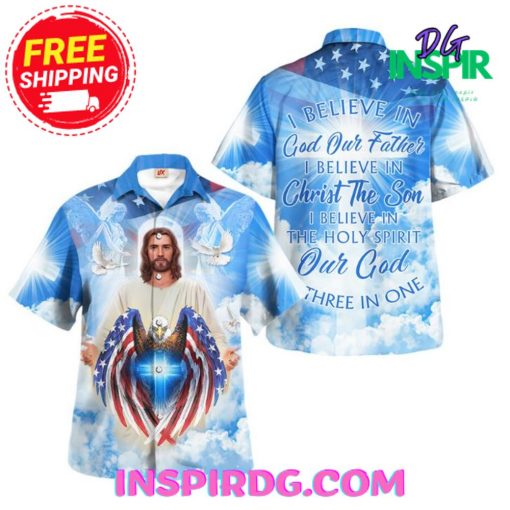 Jesus Healing One Nation Under God American Hawaiian Shirt