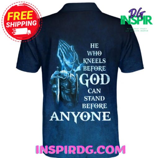 Jesus Lion Knight Pray Polo Shirt
