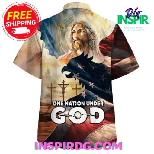 Jesus One Nation Under God American Eagle V1 Hawaiin Shirt