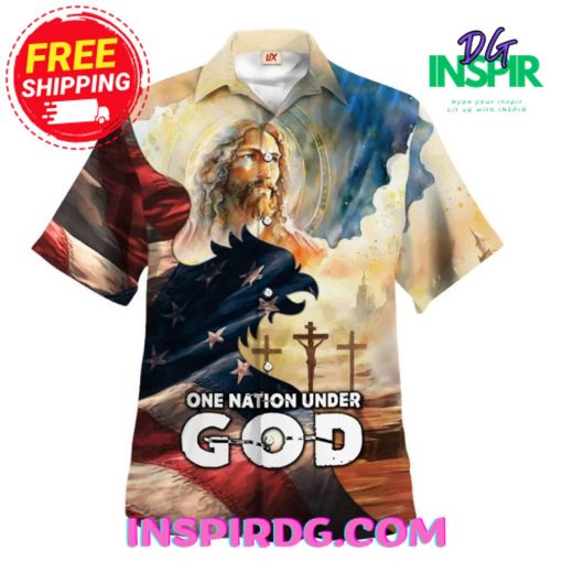 Jesus One Nation Under God American Eagle V1 Hawaiin Shirt