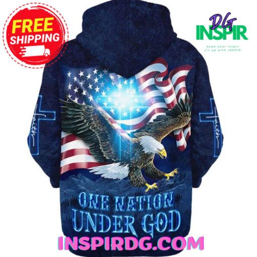 Jesus One Nation Under God Eagle Trendy Hoodie