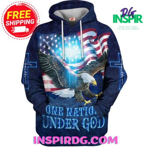 Jesus One Nation Under God Eagle Trendy Hoodie
