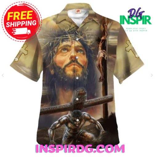 Jesus Portrait Crucifixion Of Jesus Hawaiian Shirt