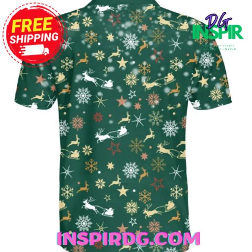 Jesus Santa Claus Isn’t Coming Green Polo Shirt