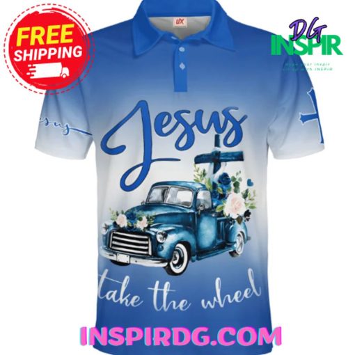 Jesus Take The Wheel Polo Shirt