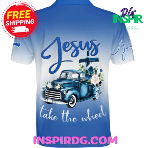 Jesus Take The Wheel Polo Shirt