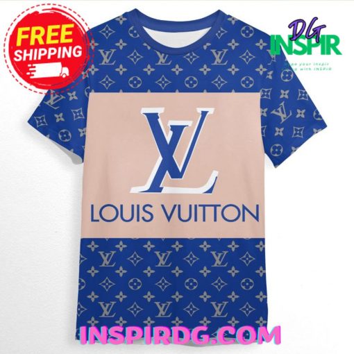 Louis Vuitton Luxury Blue Monogram Polo Shirt